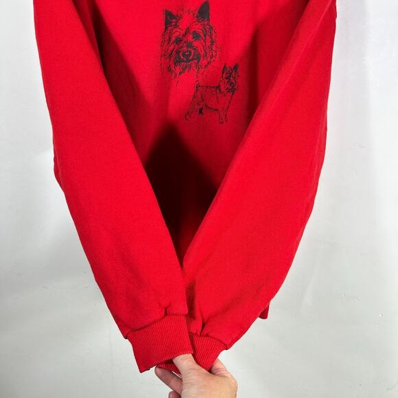 Vintage Dog Graphic Sweatshirt Red Terrier Puppy Portrait Adult Y2K Breed XL - Picture 8 of 9